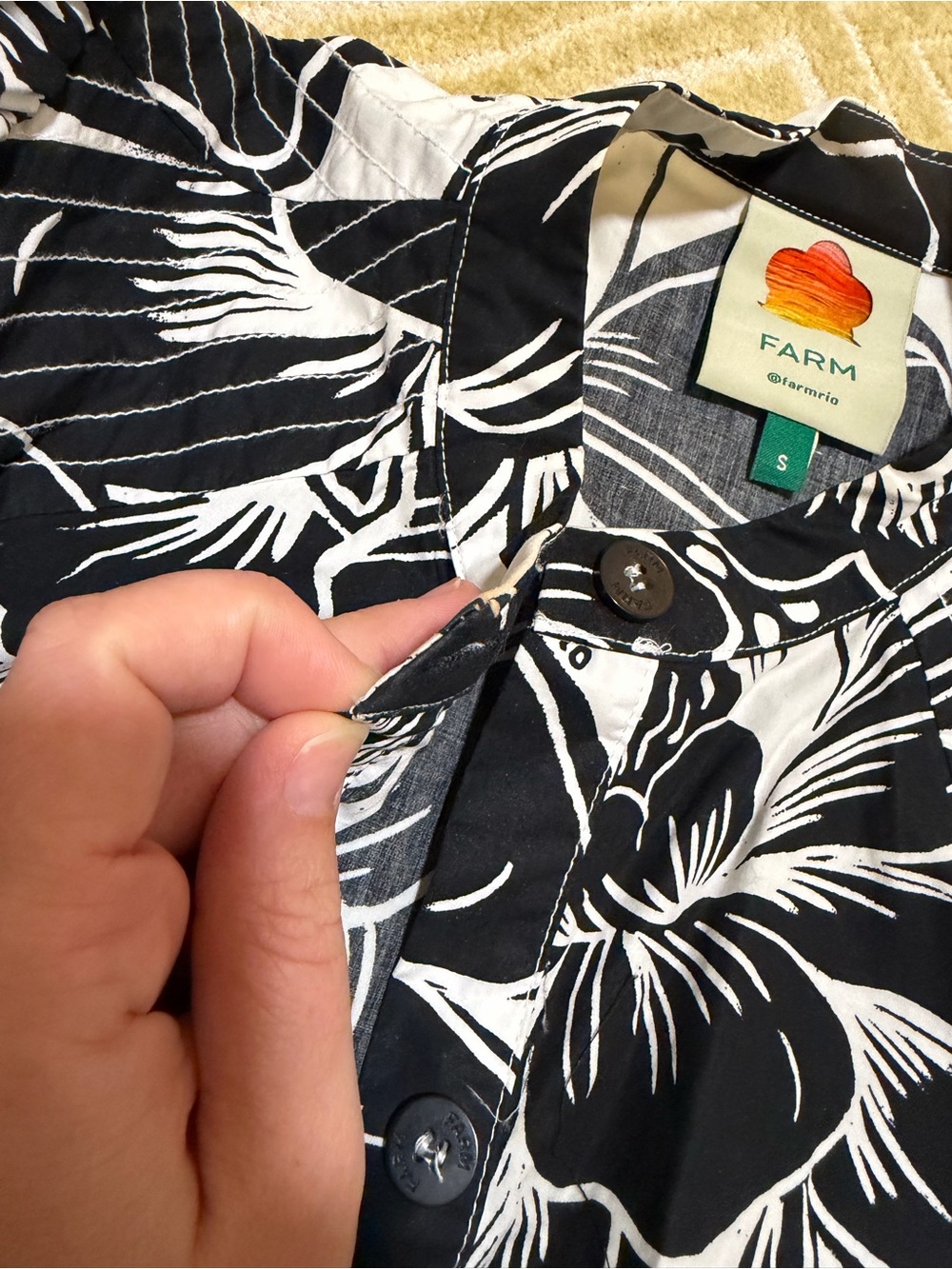 FARM Rio Black and White Floral Mini Dress - Picture 2 of 3